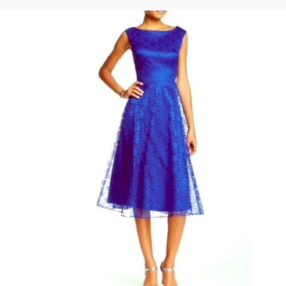 Betsey Johnson Dresses & Skirts - Betsey Johnson | Blue Lace Midi Party Dress Sz 4